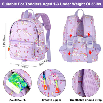 Accmor Toddler Harness Backpack Leash, Baby Unicorn Backpacks With Anti Lost Wrist Link, Cute Mini Child Harness Leashes For Wal