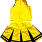 Total 2550 Little Girls' Cheerleader Cheerleading Outfit Uniform Costume Cosplay Halloween Neon Yellow/Black (Xl / 10-12)