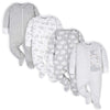 Gerber Unisex Baby 4 Pack Sleep 'N Play Footie Sheep Grey 0-3 Months