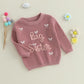 Amnnchya Toddler Infant Baby Girl Knit Sweater Big Sister Little Sister Matching Outfits Long Sleeve Pullover Sweatshirt (Colorf