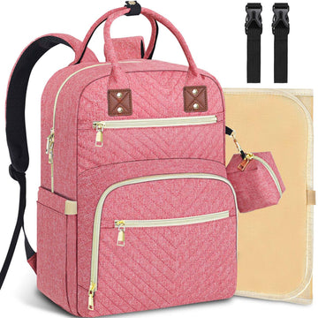 Tenot Baby Diaper Bag Backpack, Travel Diaper Bags For Baby Girl Boy Large Capacity Baby Bag Backpack For Women Pink