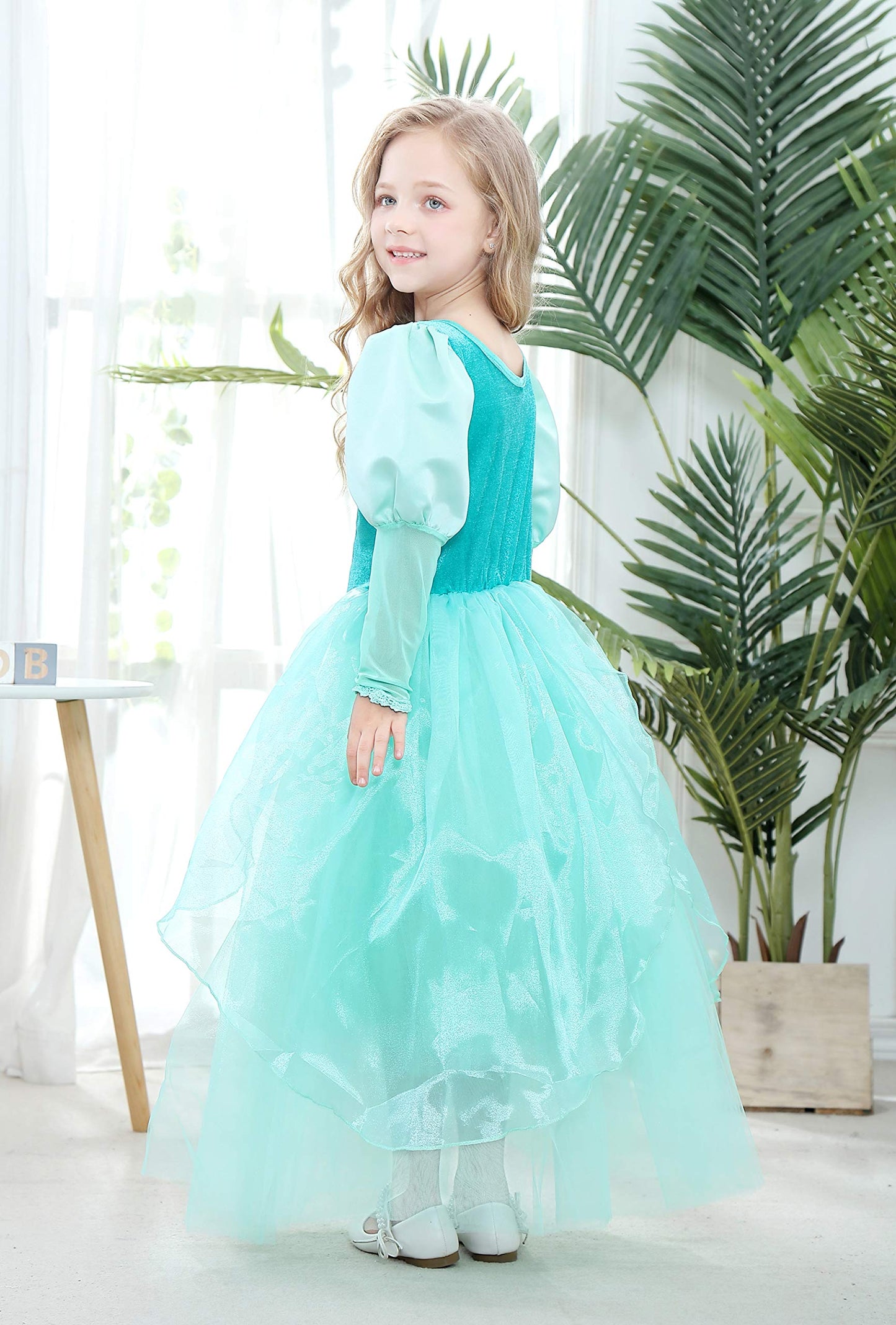 Dressy Daisy Girls Princess Dress Up Costume Mermaid Halloween Xmas Birthday Parties Long Sleeve Size 5-6 Green