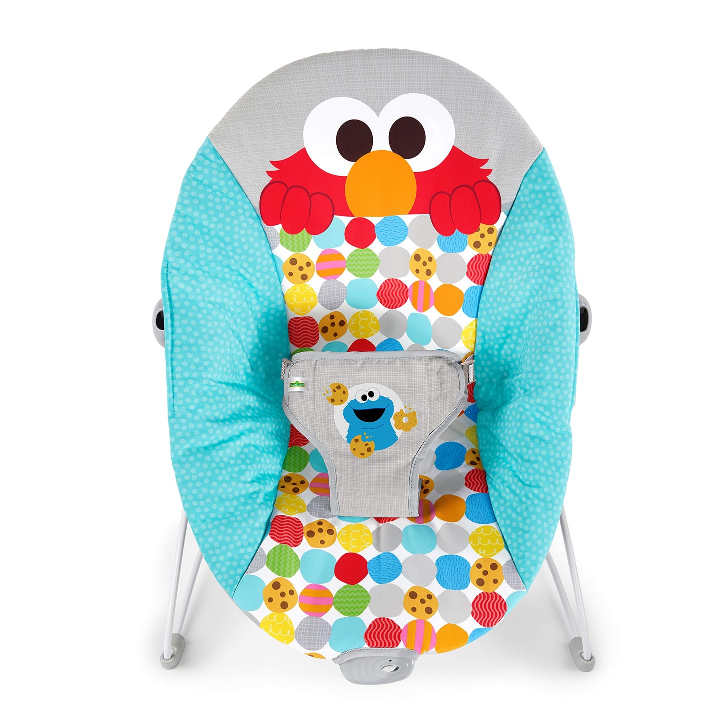 Bright Starts Sesame Street Baby Bouncer Soothing Vibrations Infant Seat - I Spot Elmo! With Cookie Monster And Big Bird - Remov