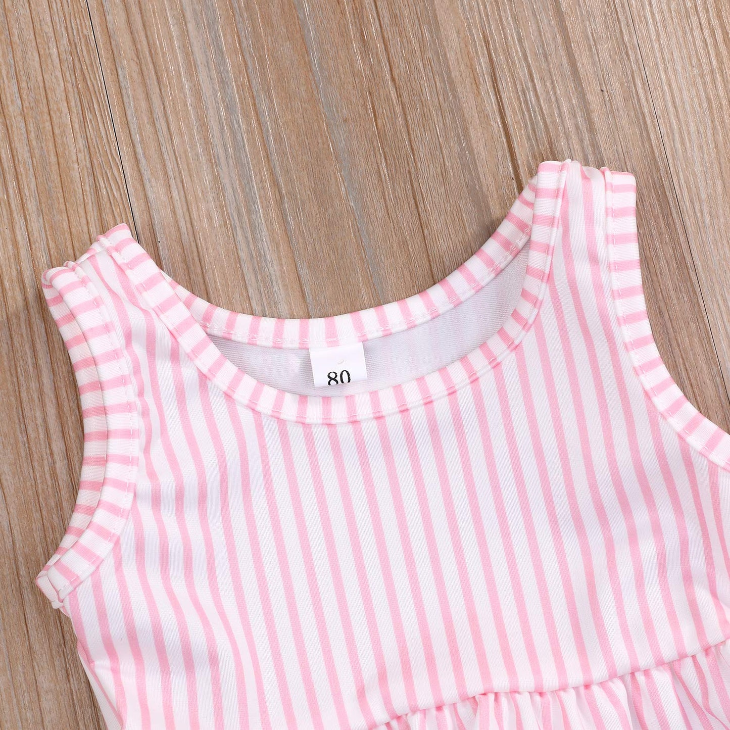 Younger Tree Toddler Baby Girls Summer Swimsuit Sleeveless Striped Swimwear Two-Piece Suit Beach Bikini (Pink, 3-6 Months)