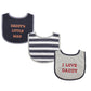 Luvable Friends Unisex Baby Cotton Drooler Bibs With Fiber Filling, Boy Daddy 3-Pack, One Size