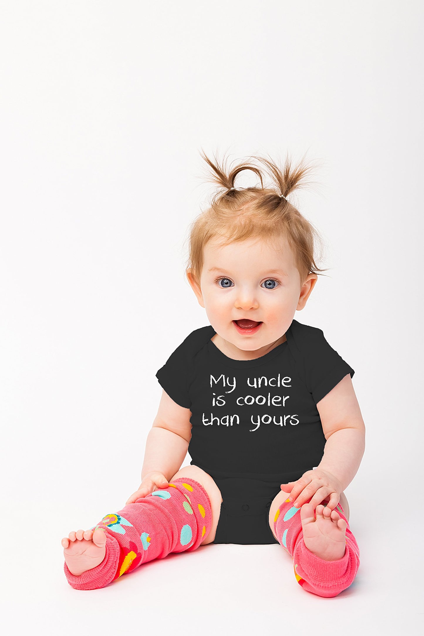 My Uncle Is Cooler Than Yours - Funny Baby Essentials Bodysuit - Newborn Clothes Baby Romper (Newborn, Black)