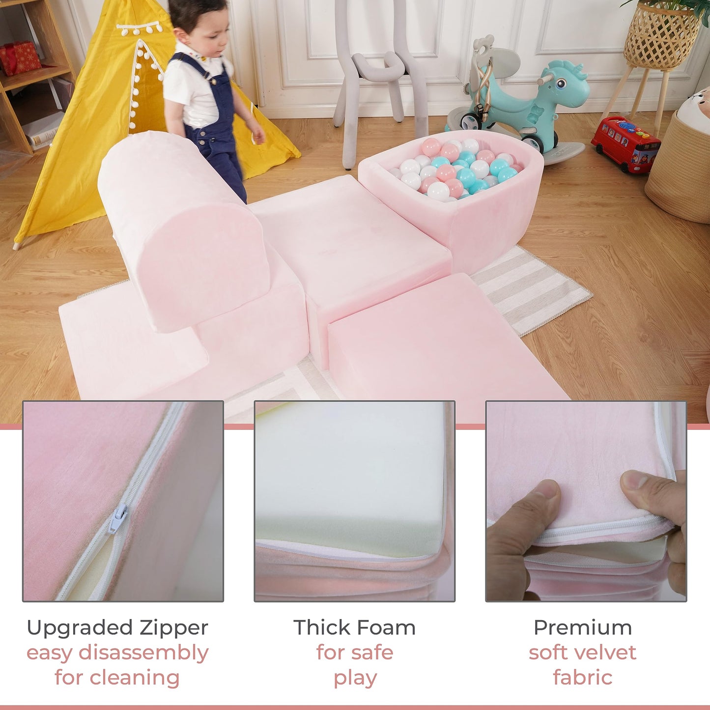 Zysmalat Foam Climbing Blocks For Toddlers 1-3 - Climb And Crawl Activity Playset - Indoor Activity Play Structure For Toddlers