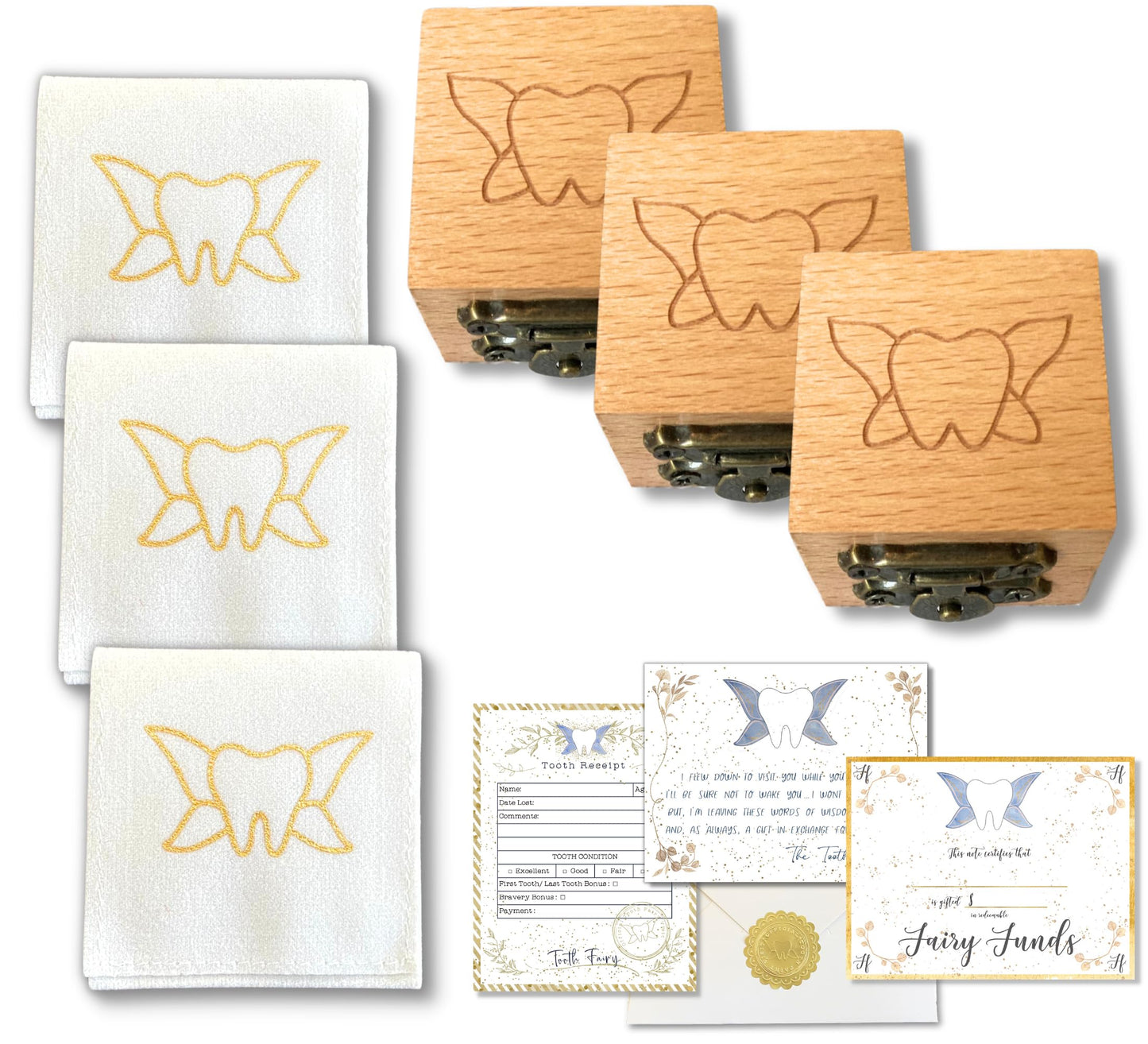 Tooth Box W/Clasp & Tooth Pouch | Tooth Fairy Box For Girls Or Boys & Tooth Fairy Bag | Clasp Closure - Set Of 3