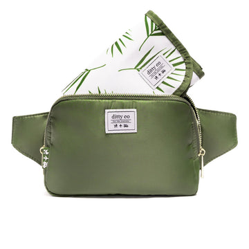 Ditty Co - Mini Diaper Bag Belt Bag With Changing Pad - Compact Crossbody For Moms - Hands-Free Baby Travel Essentials - Stylish