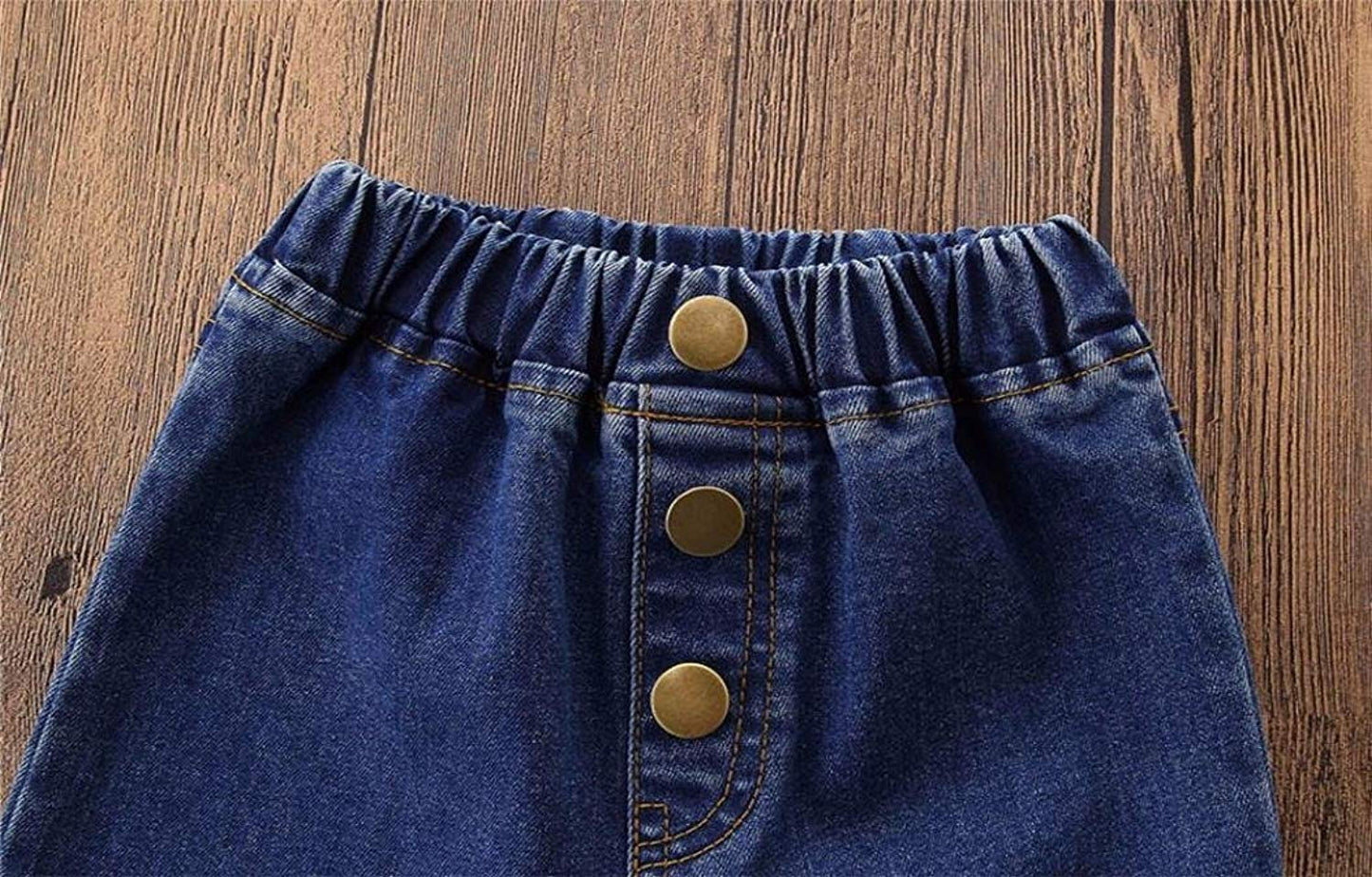 Modntoga Baby Girls Denim Bell Bottom Jeans Vintage Toddler Kid Flare Pants Jeans Western Little Cowgirl Outfit Hippie Pants (Da