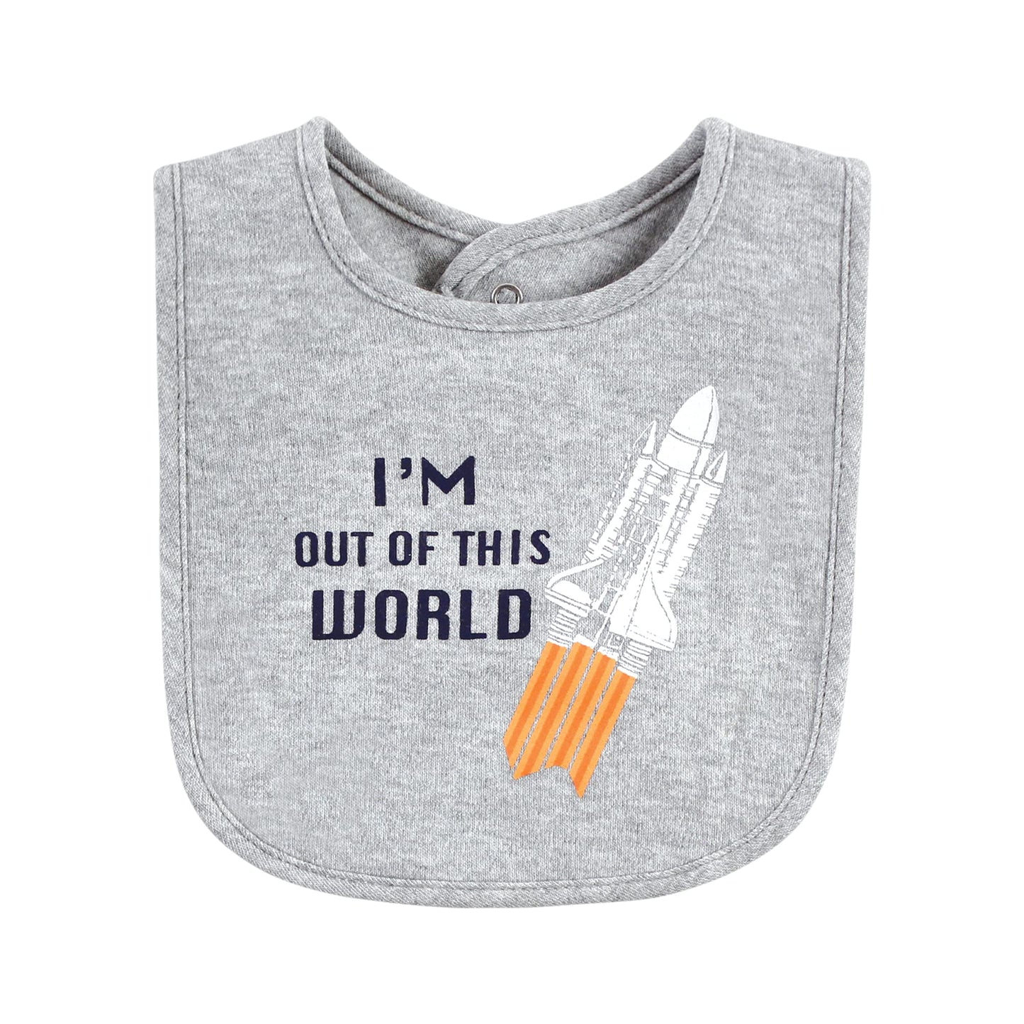 Hudson Baby Unisex Baby Cotton Bibs, Outer Space, One Size