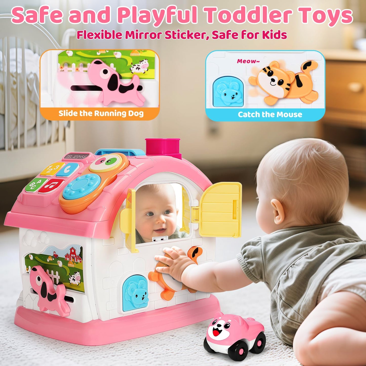 Montessori Toys for 1 Year Old Girls, Christmas First 1st Birthday Gifts for Girls, Musical Learning House Baby Toys for Ages 6