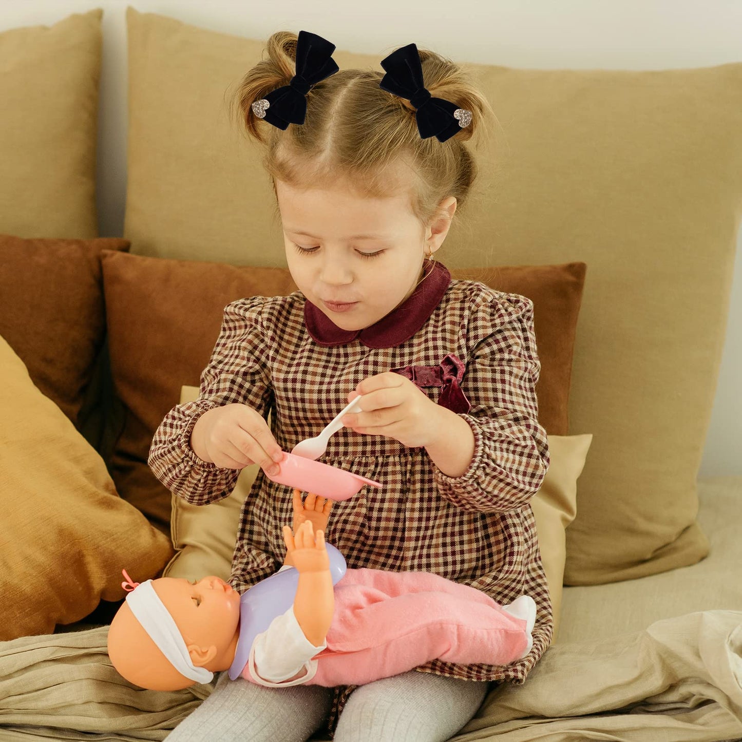 Black Velvet Hair Bows Cute Christmas Valentine School Hair Clips Handmade New Year Hair Accessories For Kids Girls Infants Todd
