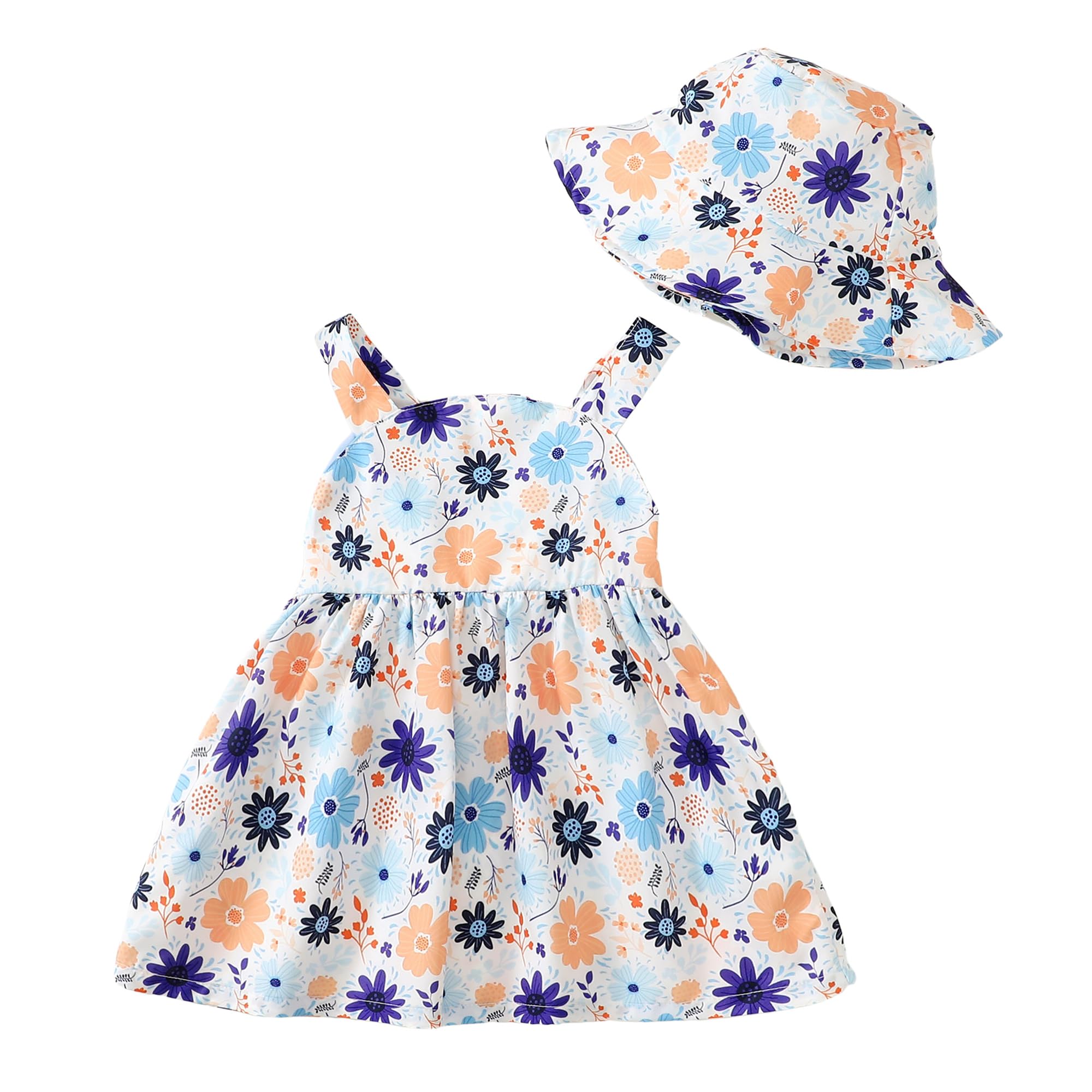 Baby Girl Dress Newborn Boho Summer Dress Halter Short Sleeve Floral D – Cutebab WBBAPB0D113RMK9
