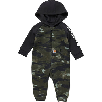 Carhartt Baby Boys' Long-Sleeve Zip-Front Hooded Coverall, Blind Fatigue Camo, 24M