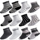 Cubaco Non Skid Grip Socks 12 Pairs Baby Socks 3-5 Years Boy Socks Cotton Socks With Grippers Ankle Socks Athletic Sport Socks U