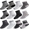 Cubaco Non Skid Grip Socks 12 Pairs Baby Socks 3-5 Years Boy Socks Cotton Socks With Grippers Ankle Socks Athletic Sport Socks U