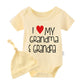 Ysculbutol Baby Twins Bodysuits I Love My Grandma And Grandpa Infant Baby Clothes Unisex Twin Romper Outfits With Hat, Yellow Ha
