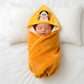 Milkymoon kids Baby Hooded Fleece Towel 76 x 76 cm, Tiger, Orange