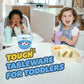Kids Dinnerware Set - 15 Pieces - 3 Place Settings - Tough Tableware For Toddlers - Made In The Usa - Dishwasher And Microwave S