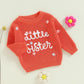Amnnchya Toddler Infant Baby Girl Knit Sweater Big Sister Little Sister Matching Outfits Long Sleeve Pullover Sweatshirt (Orange