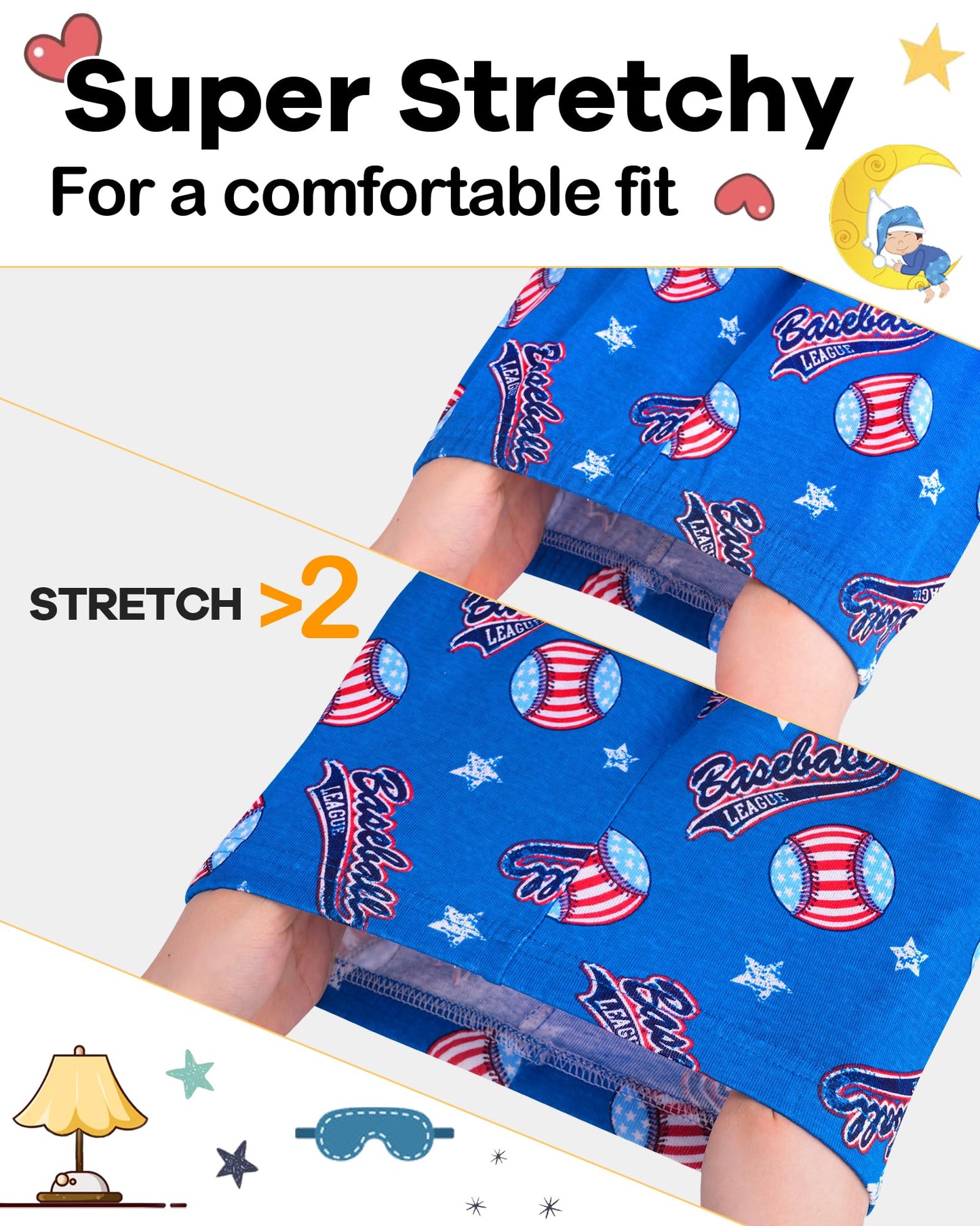 Daughter Queen Boys Pajamas 18-24 Months Summer Pjs Baseball Pj Sets Baby Toddler Cotton Short Sleeve Jammies Sports Ball Sleepw