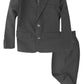 G218 Boys 2 Piece Suit Set Toddler To Teen (Small/3-6 Months, Charcoal)