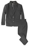 G218 Boys 2 Piece Suit Set Toddler To Teen (Small/3-6 Months, Charcoal)