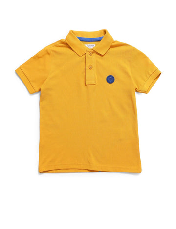 U.S. Polo Assn. Kids Regular Fit Cotton Solid Short Sleeves Polo Collar TShirts (Uktshon0428_Yellow_12M)
