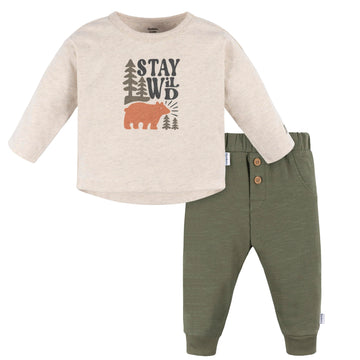 Gerber Baby Boys' Jogger Set, Wild, 3-6 Months