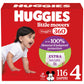 Huggies Size 4 Baby Diapers, Little Movers HuggFit 360 Baby Diapers with 360 Waistband, Size 4 (22-37 lbs), 116 Count, Packaging