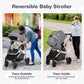 Baby Joy 2 In 1 Convertible Baby Stroller, High Landscape Baby Stroller W/Reversible Seat, Removable Footmuff, Adjustable Backre