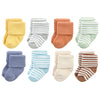 Hudson Baby Unisex Baby Cotton Rich Newborn And Terry Socks, Soft Earth Tone Stripes, 0-6 Months