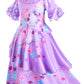 Kaisebile Princess Costume for Girls Birthday Halloween Party Dress Up with Bag,Leis Necklace Headband 3T 4T