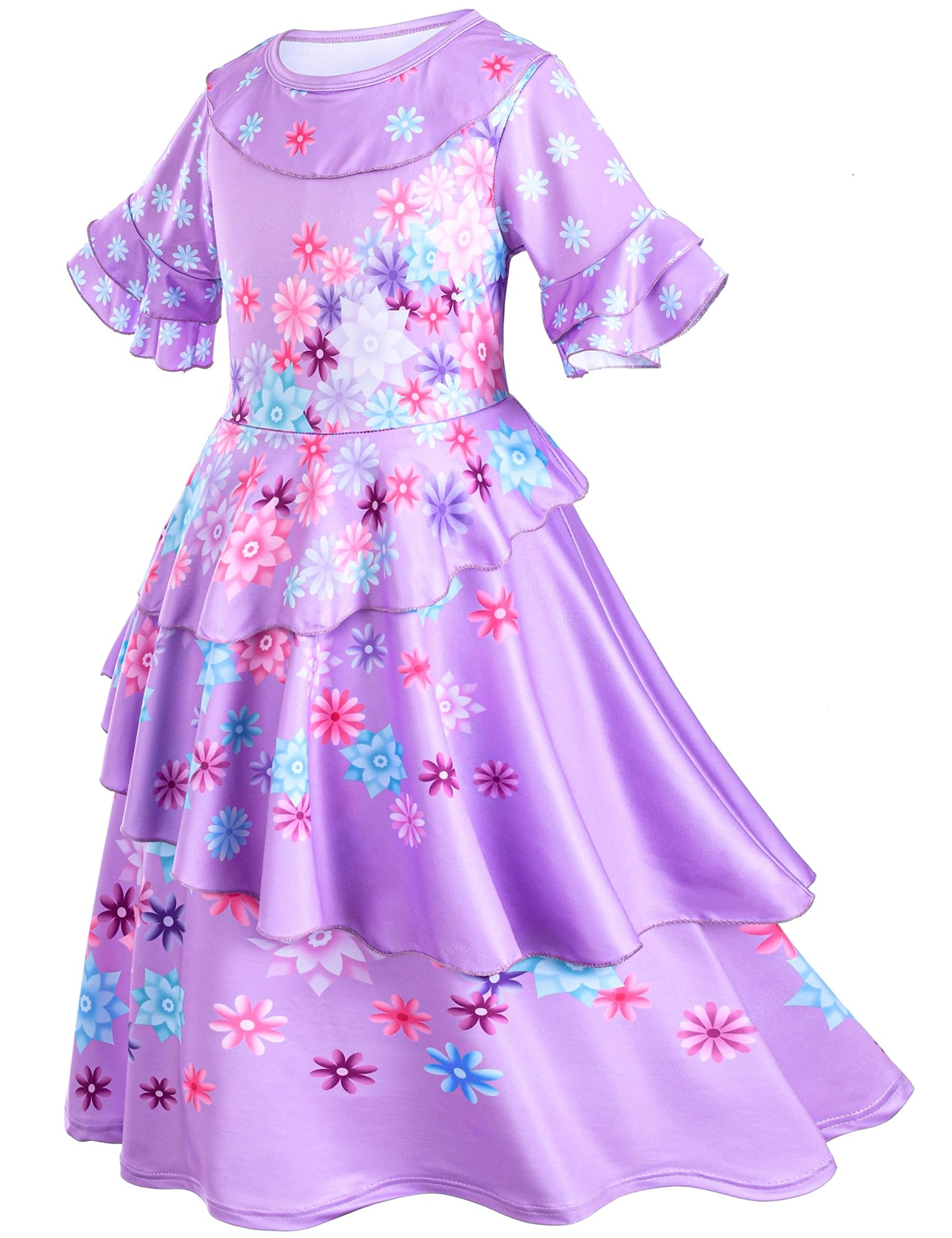 Kaisebile Princess Costume for Girls Birthday Halloween Party Dress Up with Bag,Leis Necklace Headband 3T 4T