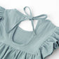 Lyxiof Toddler Baby Girl Cotton Linen Dress Ruffle Sleeve Halter Sleeveless Kids Casual Beach Dresses Blue Green 120Cm
