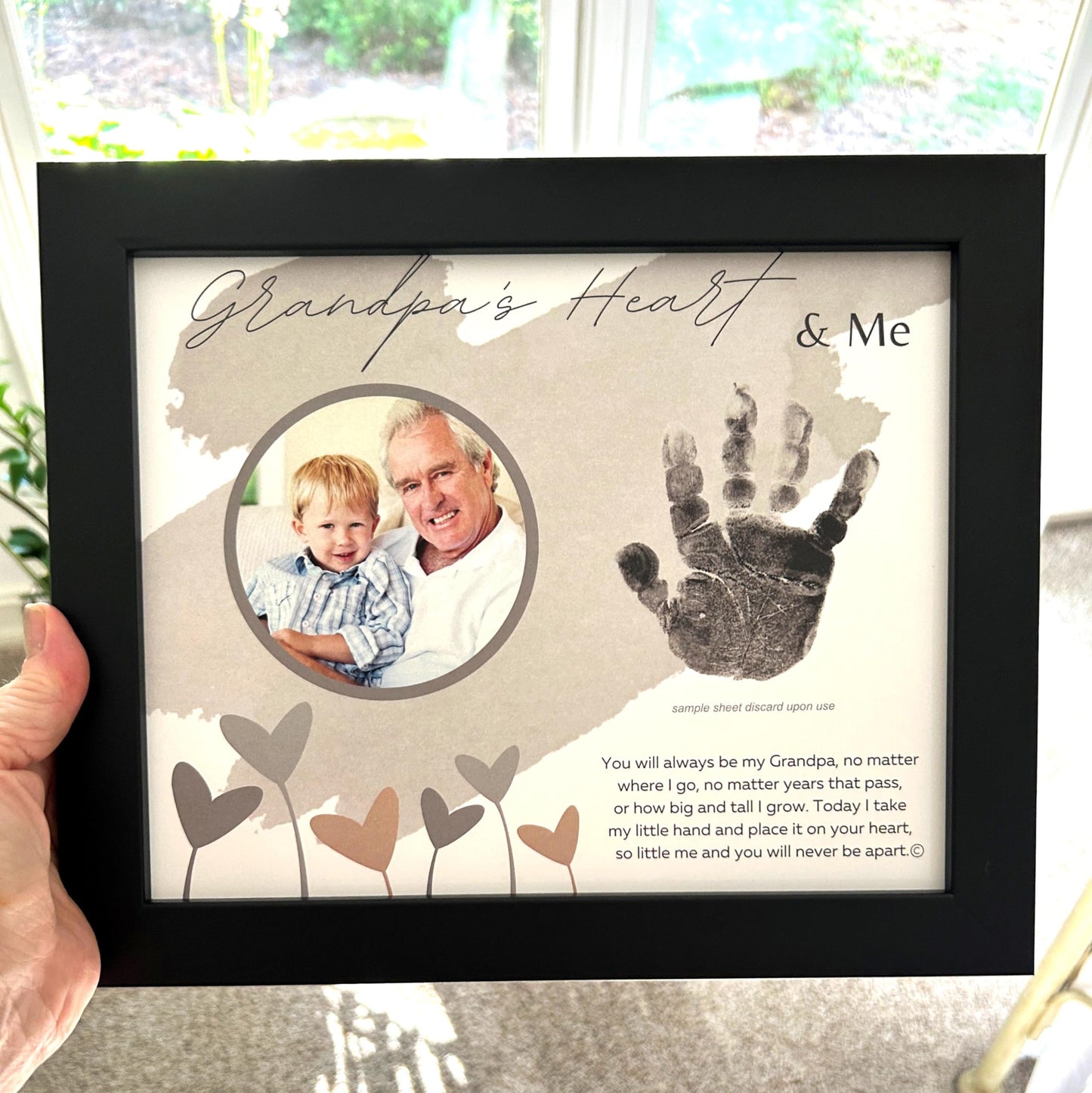 Baby Child Keepsake Handprint Frame For Grandpa With Poetry - Loving Gift For Grandfather For Christmas, Father'S Day- Made In U