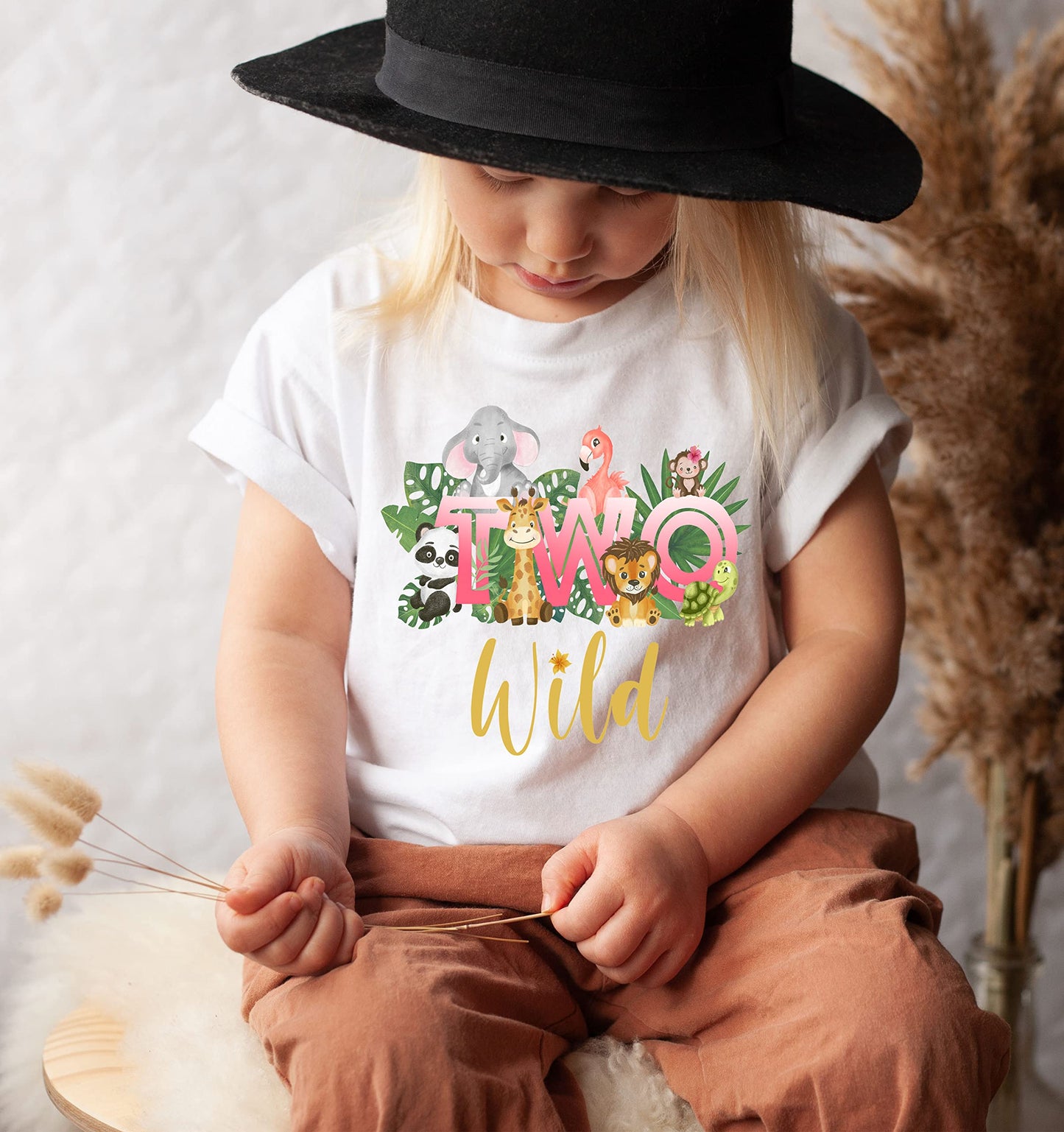Safari Floral Zoo Animal Two Wild Girls 2Nd Birthday Shirt Second Birthday Shirt Two Wild Party Two Wild Shirt Second Birthday G