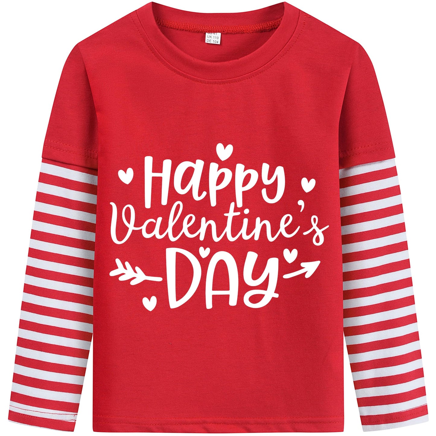 Boys Girls T-Shirt Heart Long Sleeve Shirts Happy Valentine'S Day Kids Tee Top Toddler Clothes 2T