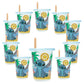 The First Years Take & Toss Stitch Toddler Straw Cups - Spill Proof Toddler Sippy Cups with Snap-On Lids and Straws - Reusable S