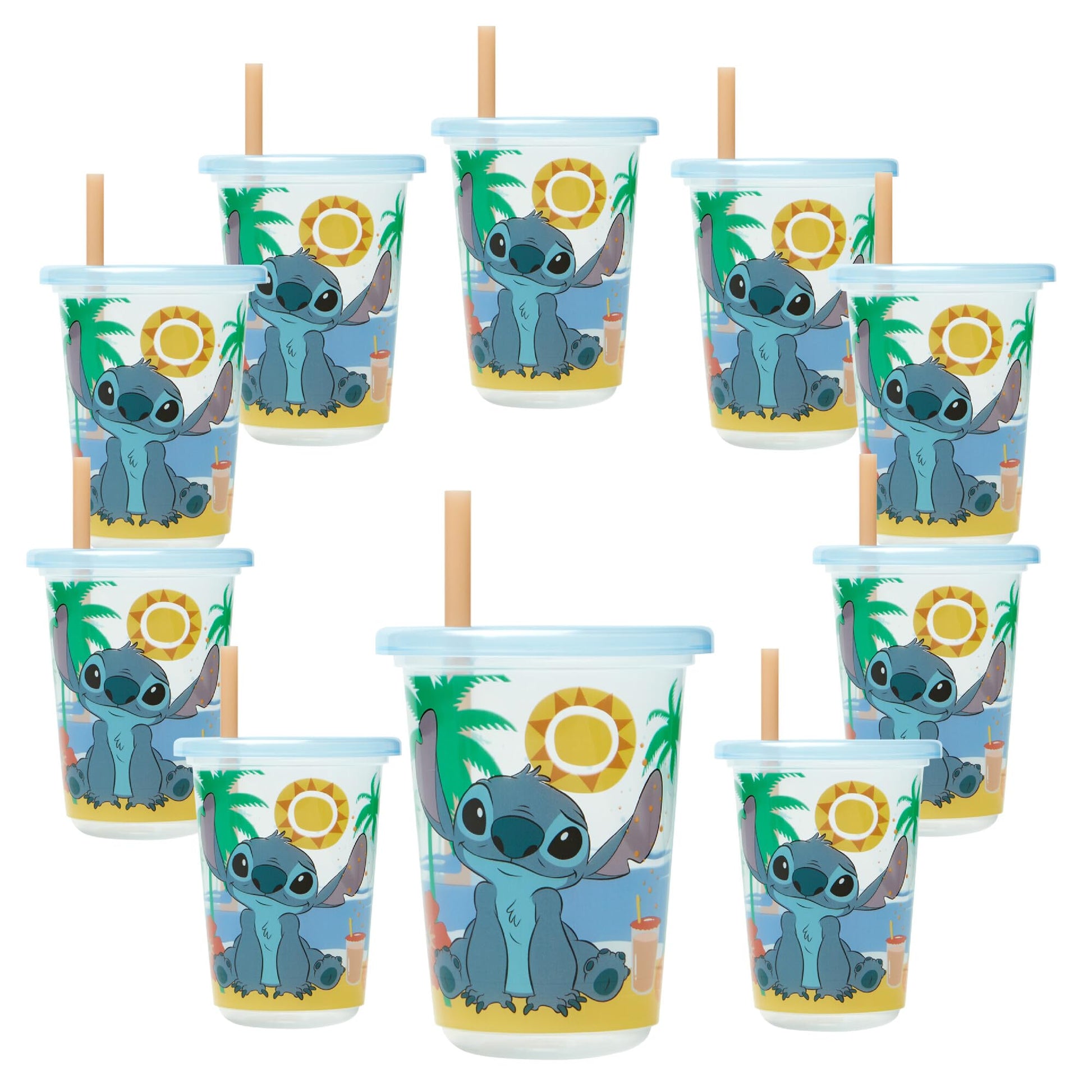 The First Years Take & Toss Stitch Toddler Straw Cups - Spill Proof Toddler Sippy Cups with Snap-On Lids and Straws - Reusable S