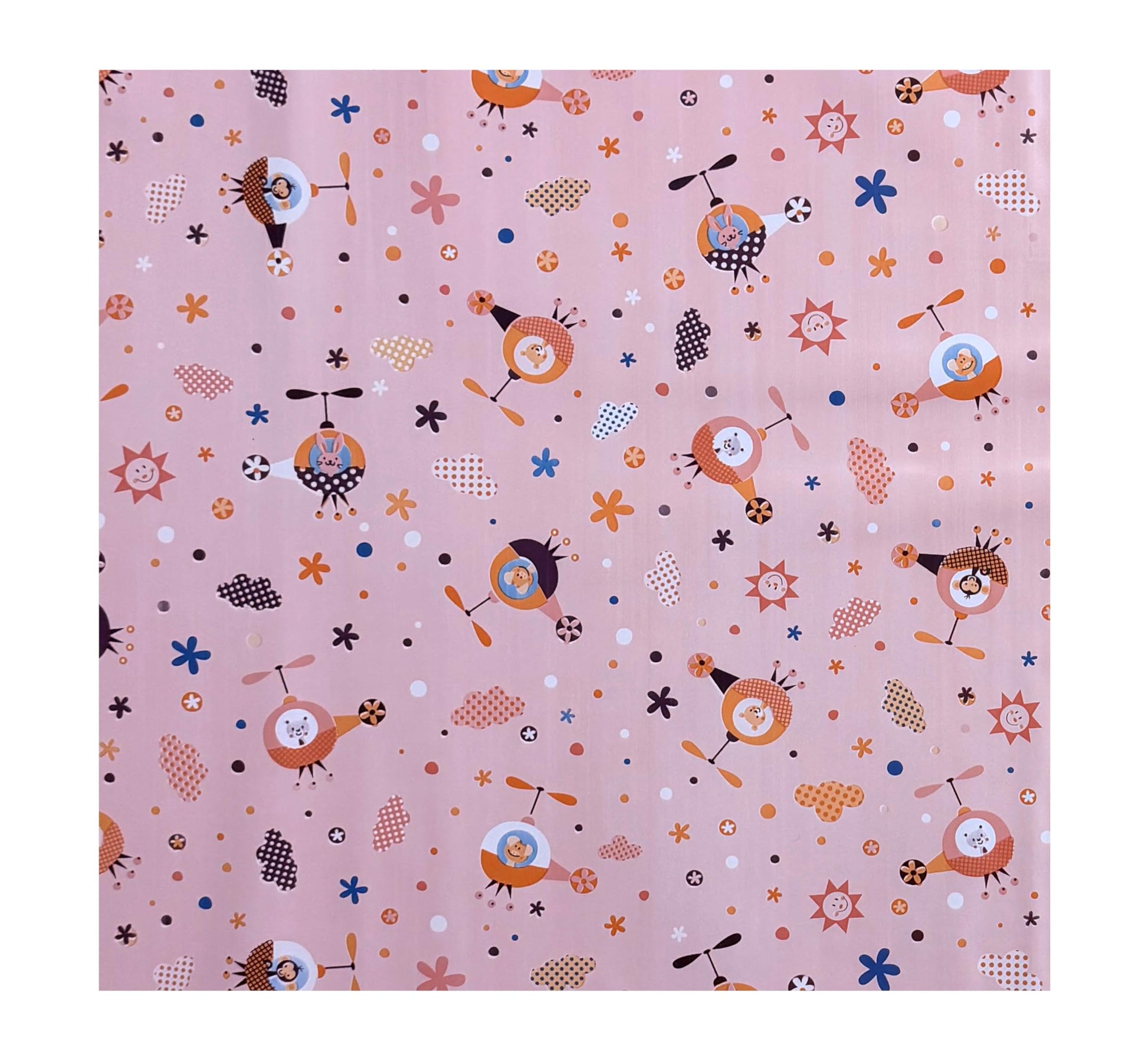Pookie Plastic Sheet | Rubber Sheet For Babies | Bed Wetting Protector | 012 Months | 90 X 90 Cm (Pink Helicopter)