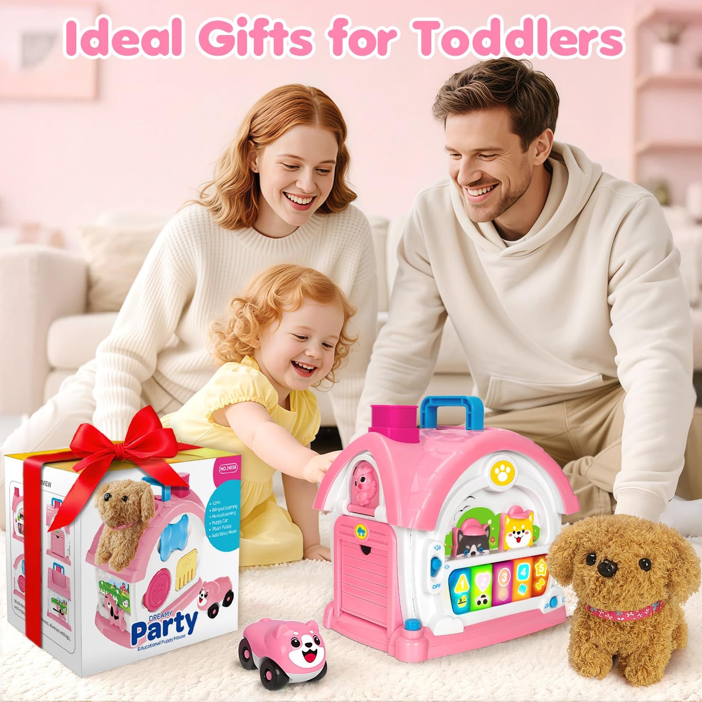 Ellinjan Montessori Toys for 1 2 3 Year Old Girl Gifts, Baby Musical Toys 12 18+ Months, 10 in 1 Bilingual Learning Toy with Sou