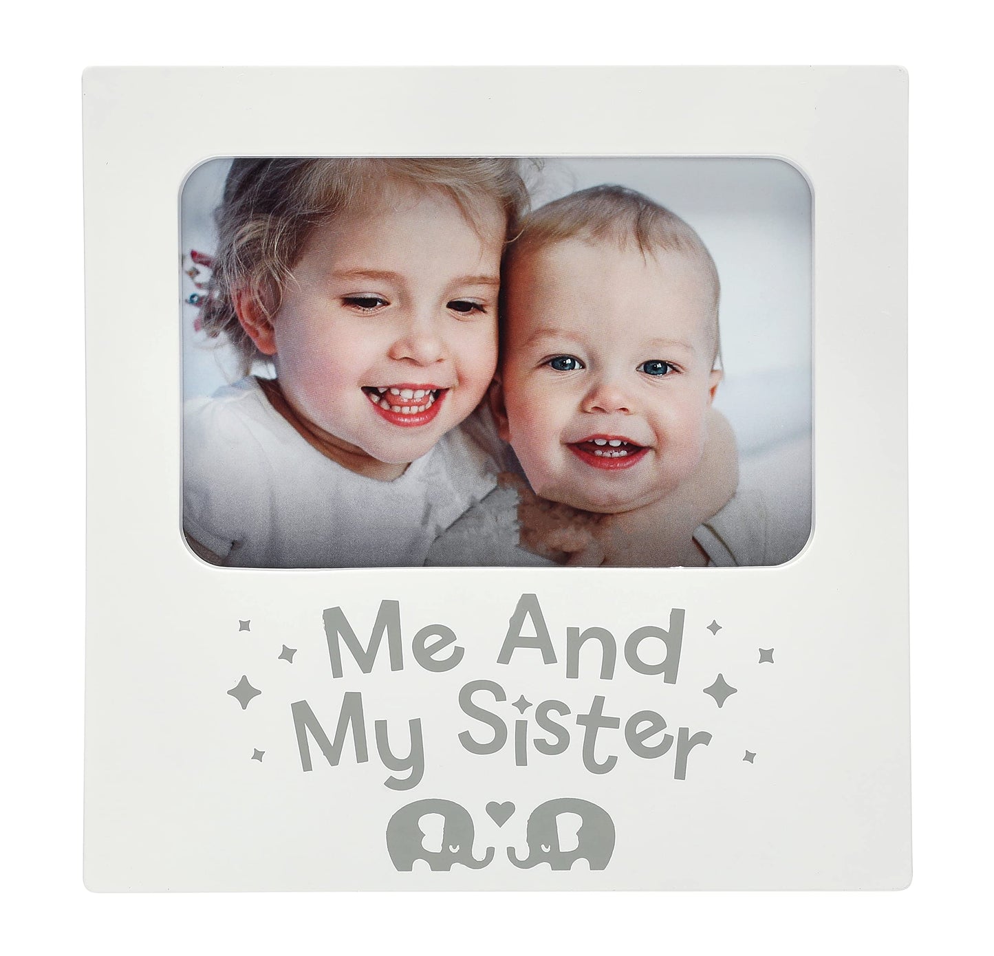 Kate & Milo Me and My Sister Picture Frame, Baby Sibling Keepsake Photo Display, Big Brother or Sis Gift, Elephants, 4    x 6   