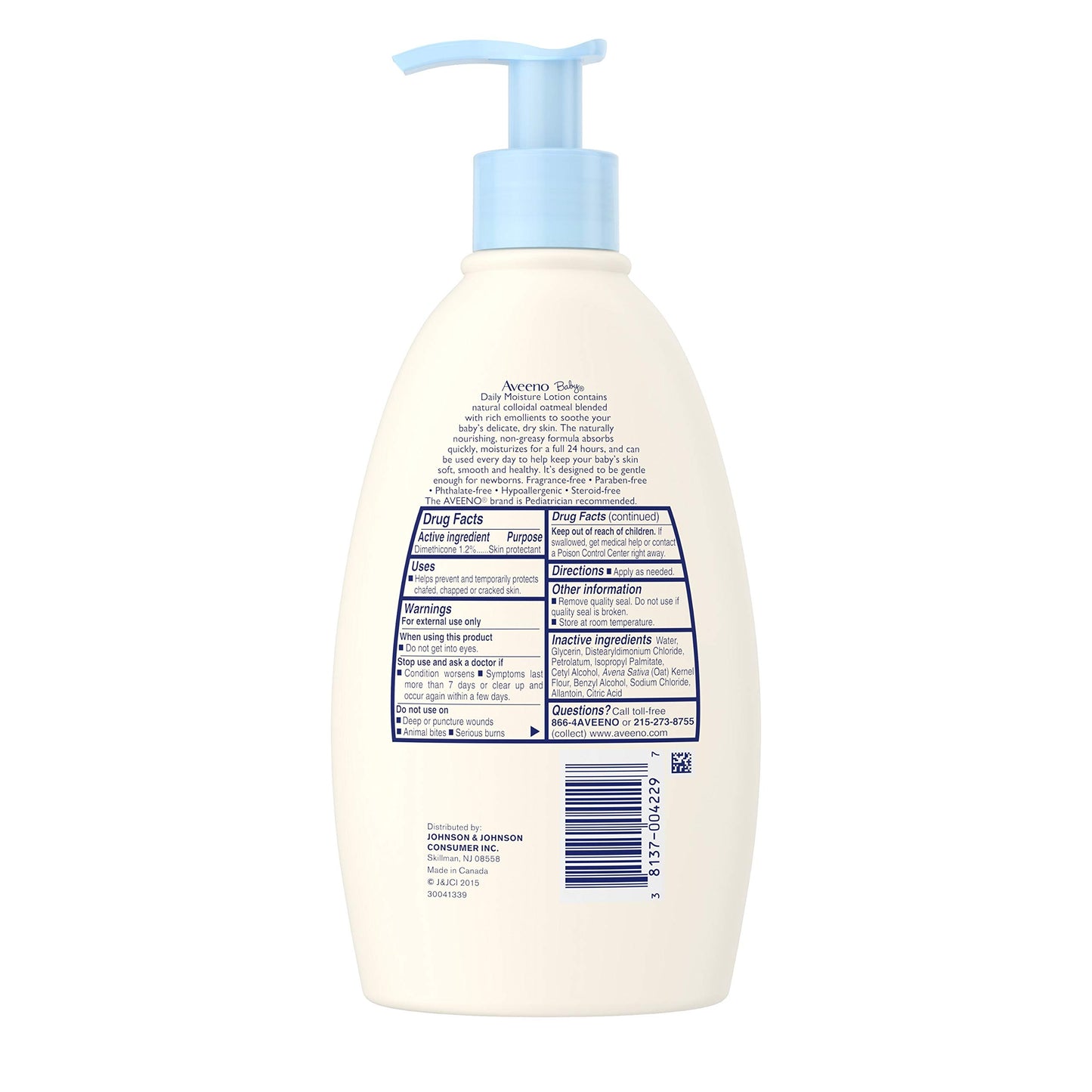 Aveeno Baby Daily Moisture Lotion Fragrance Free 12 Oz (Pack Of 3)
