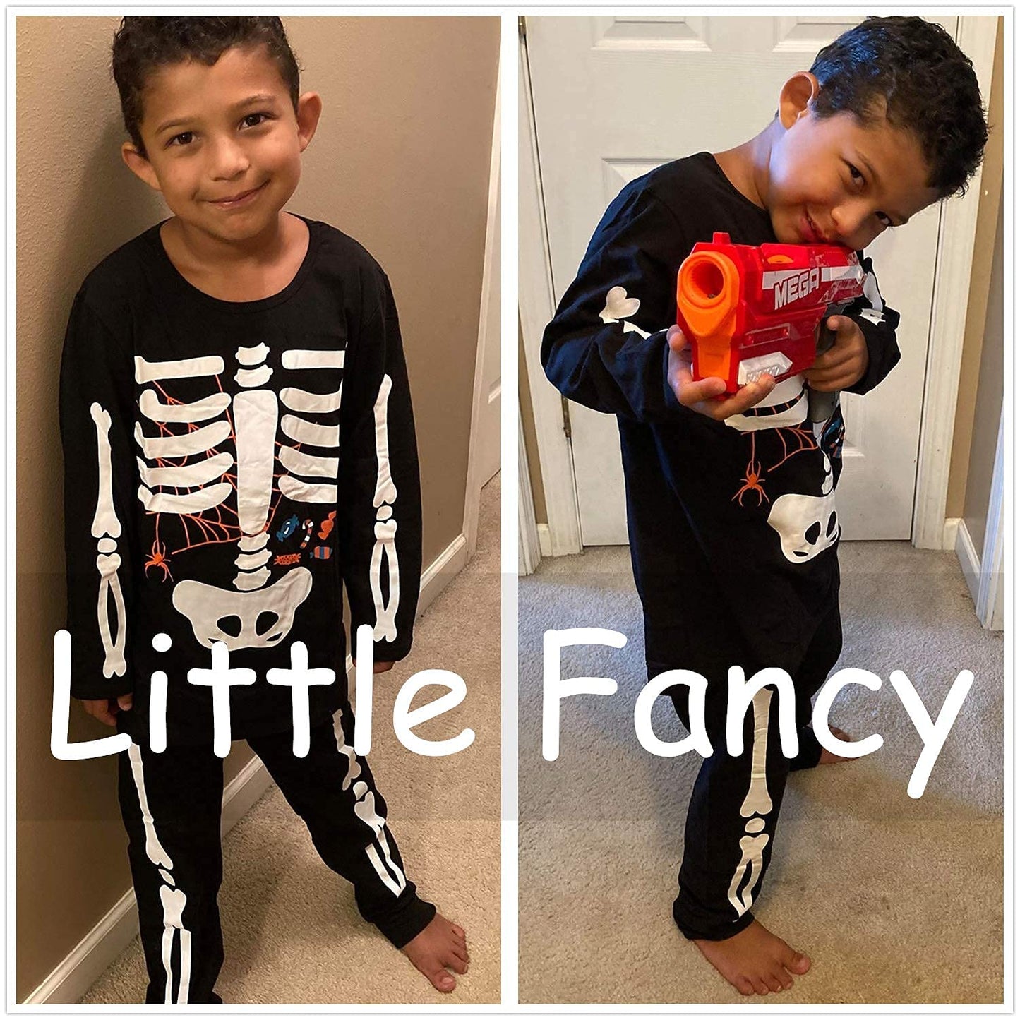 Little Fancy Kids Unisex Boys Girls Kids Skeleton Costume Outfit Pants Set (5T) Black