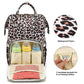 Xunteny Leopard Baby Diaper Bag Backpack For Girls Boys, Waterproof Large Maternity Nappy Bags For Mom