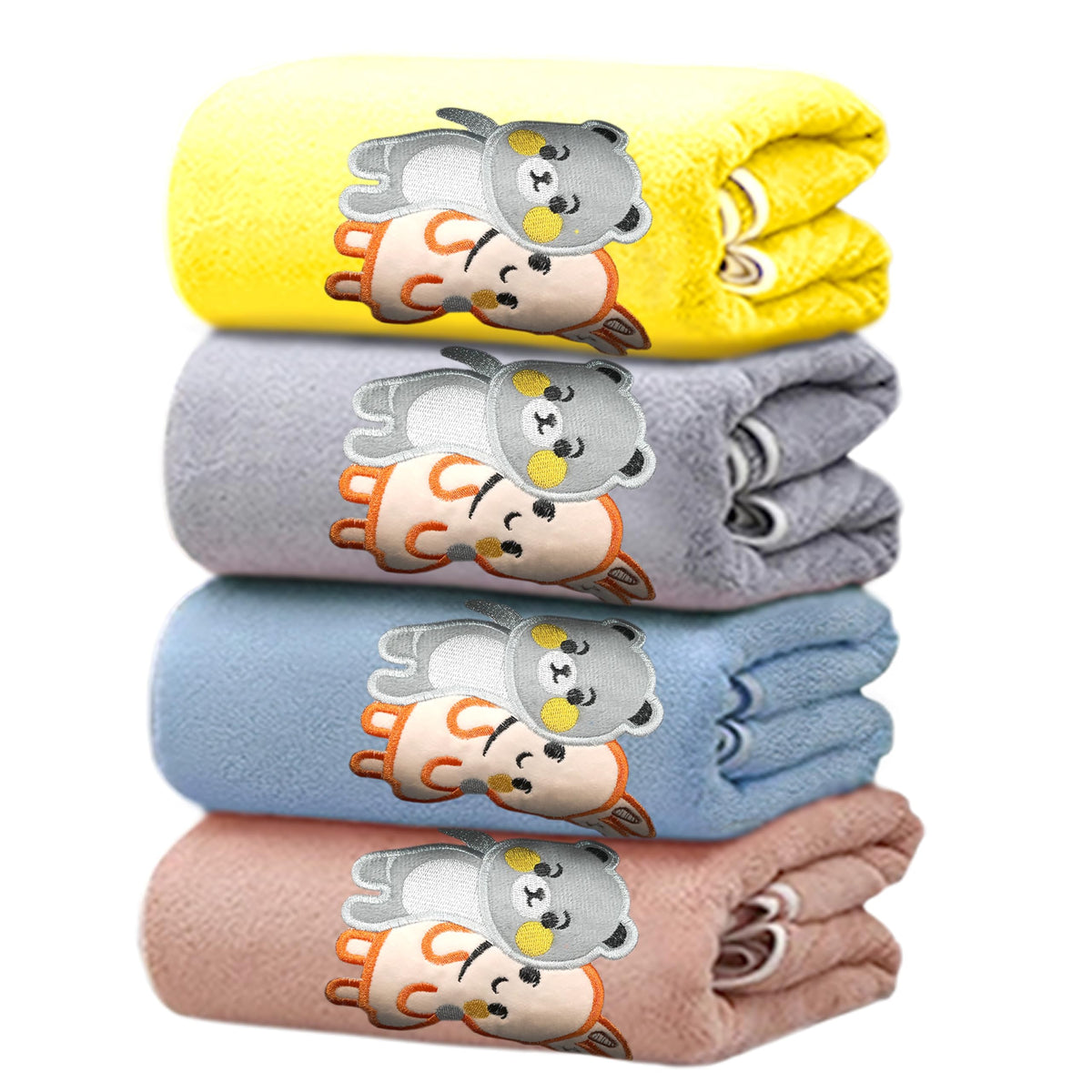 MOM Care Cotton Microfibre Bath Towels for Kids Extra Soft/Quick Dry/Strong Water Absorbent/Bathing Towel for Kids,Boys and Gir