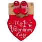 Baby Essentials Baby Girl My 1st Valentines Day Bib and Sock Set - Red Heart Bib with Rattle Booties, Perfect Valentine Gift for