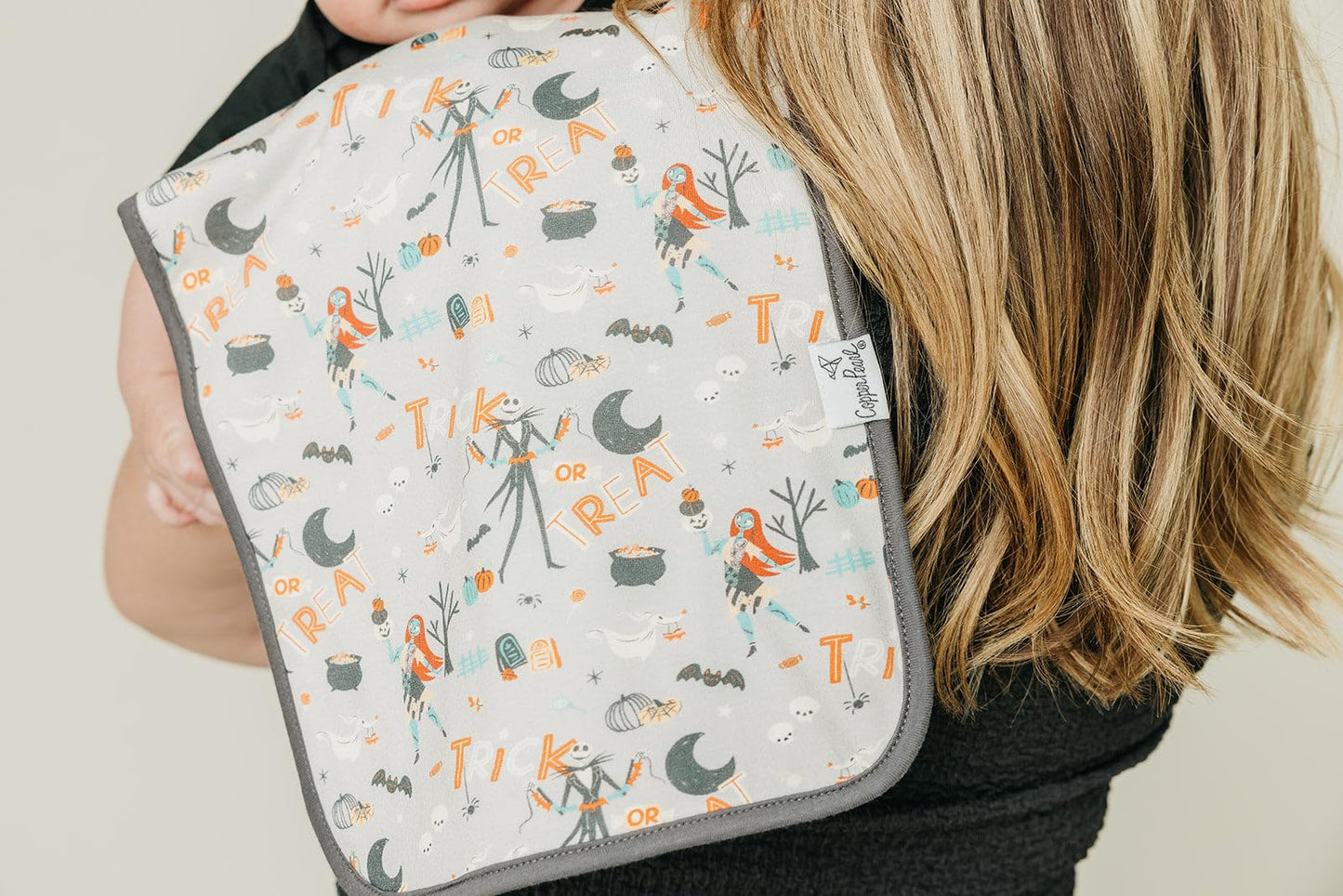 Copper Pearl Baby Burp Cloth Large 21''X10'' Size Premium Absorbent Triple Layer 3-Pack Gift Set 'Nightmare Before Christmas' -